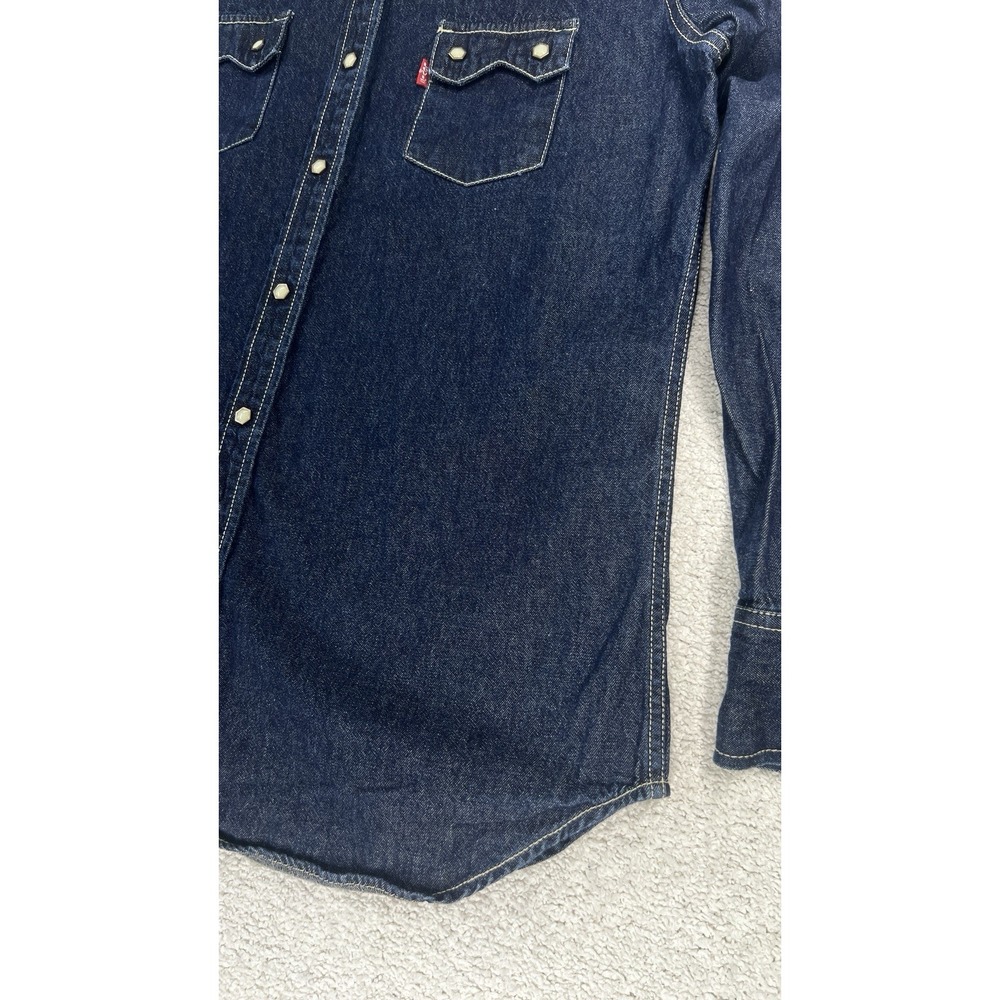 Levi's Shirt Mens L 1998 Universal Studios Wardrobe Denim Western Pearl Snap EUC - Picture 7 of 16